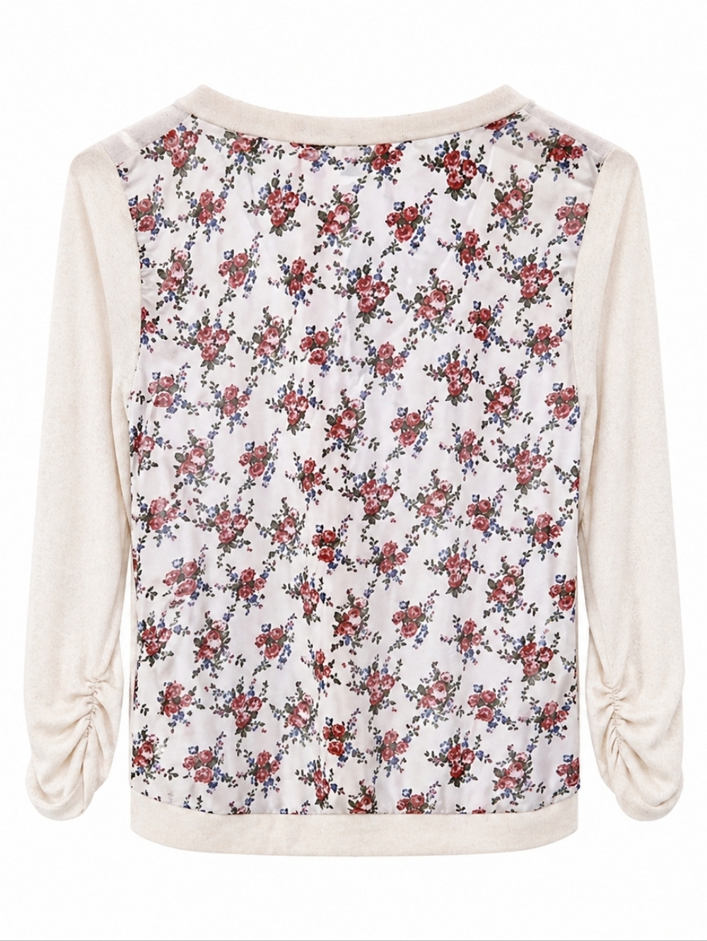Blushed XL Lightweight Cardigan Floral Contrast Back Button Front Boho Soft Knit - Picture 4 of 11
